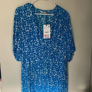 Blue and white Zara midi/maxi dress brand new never worn